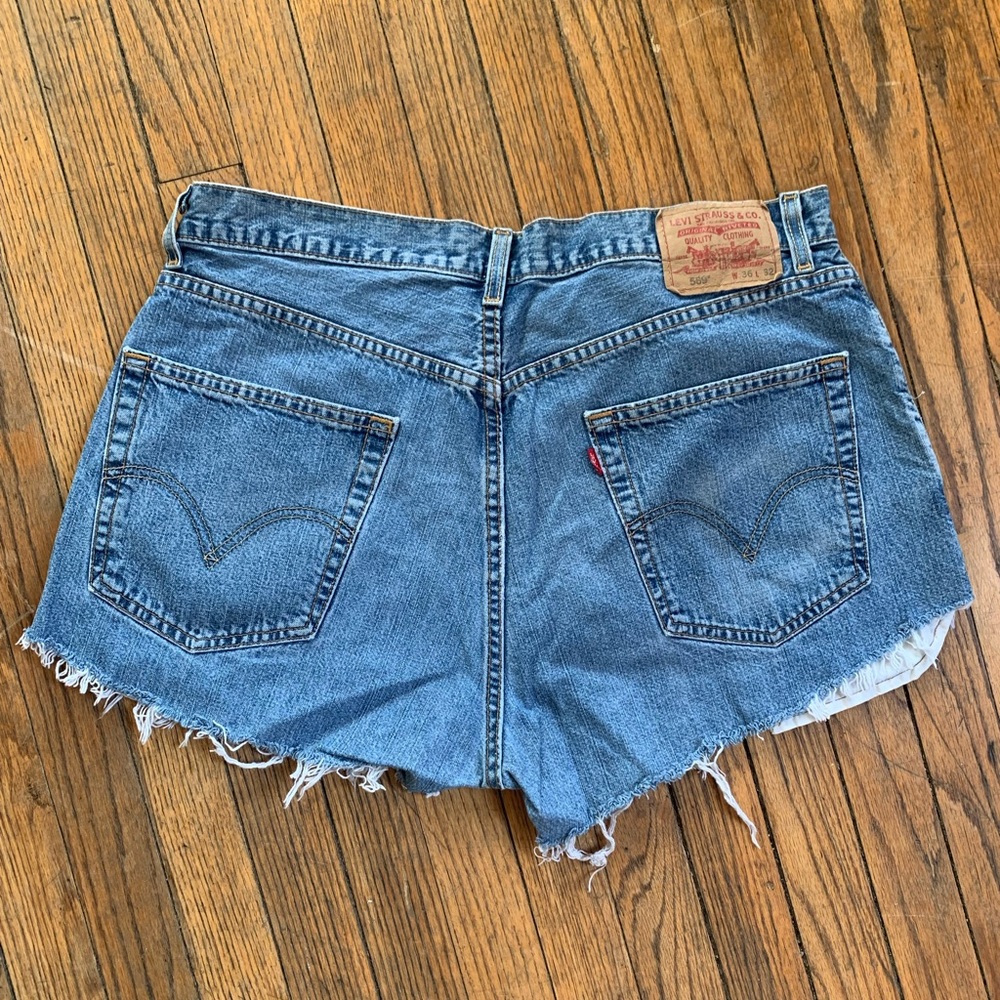 Levi 569 high waist denim shorts